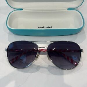 Kate Spade Blossom Aviator Sunglasses and Aqua Blue Case